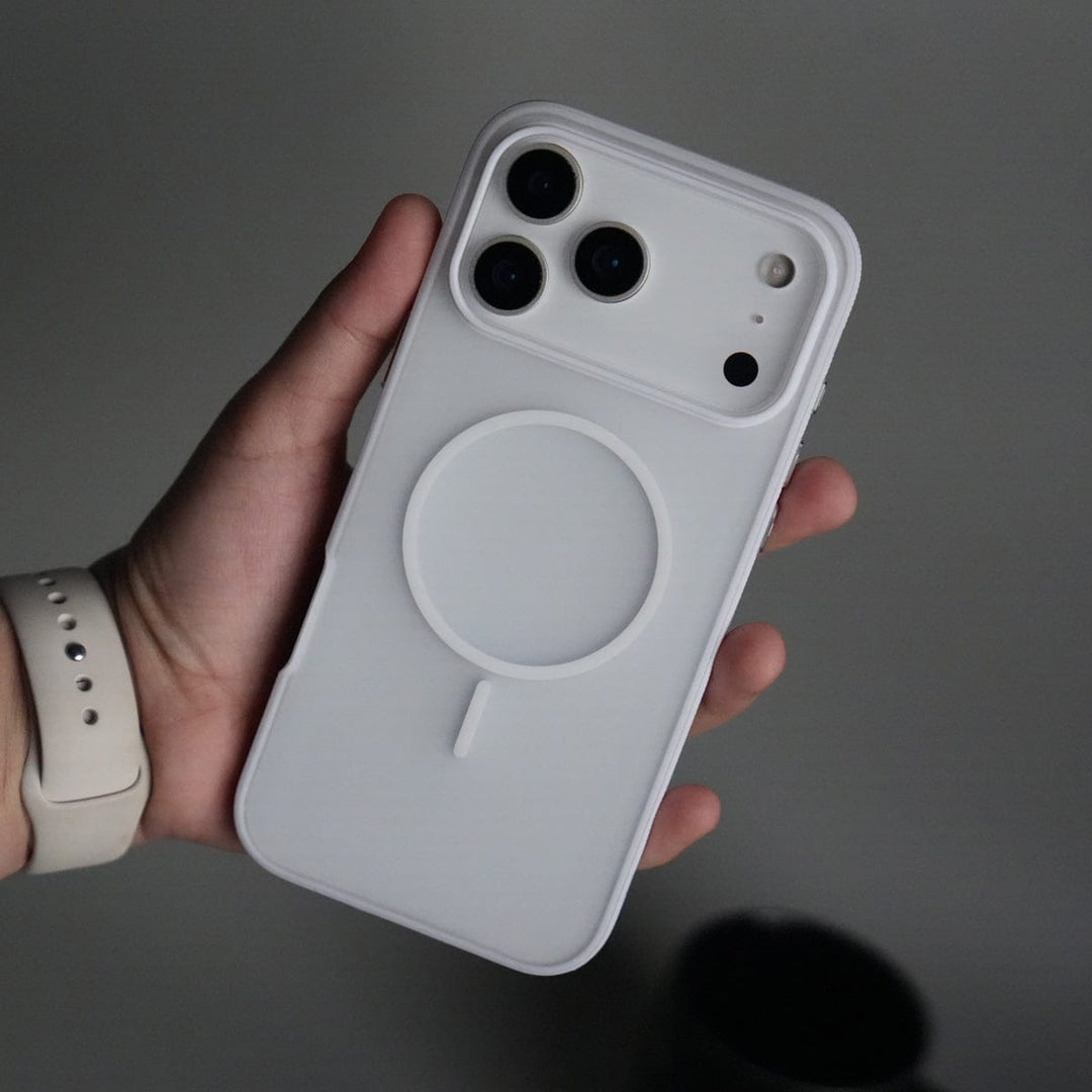 FRATO iPhone 17 Series White iPhone 17 Pro Max Soft Touch MagSafe Case | Matte Finish with Color Camera Frame