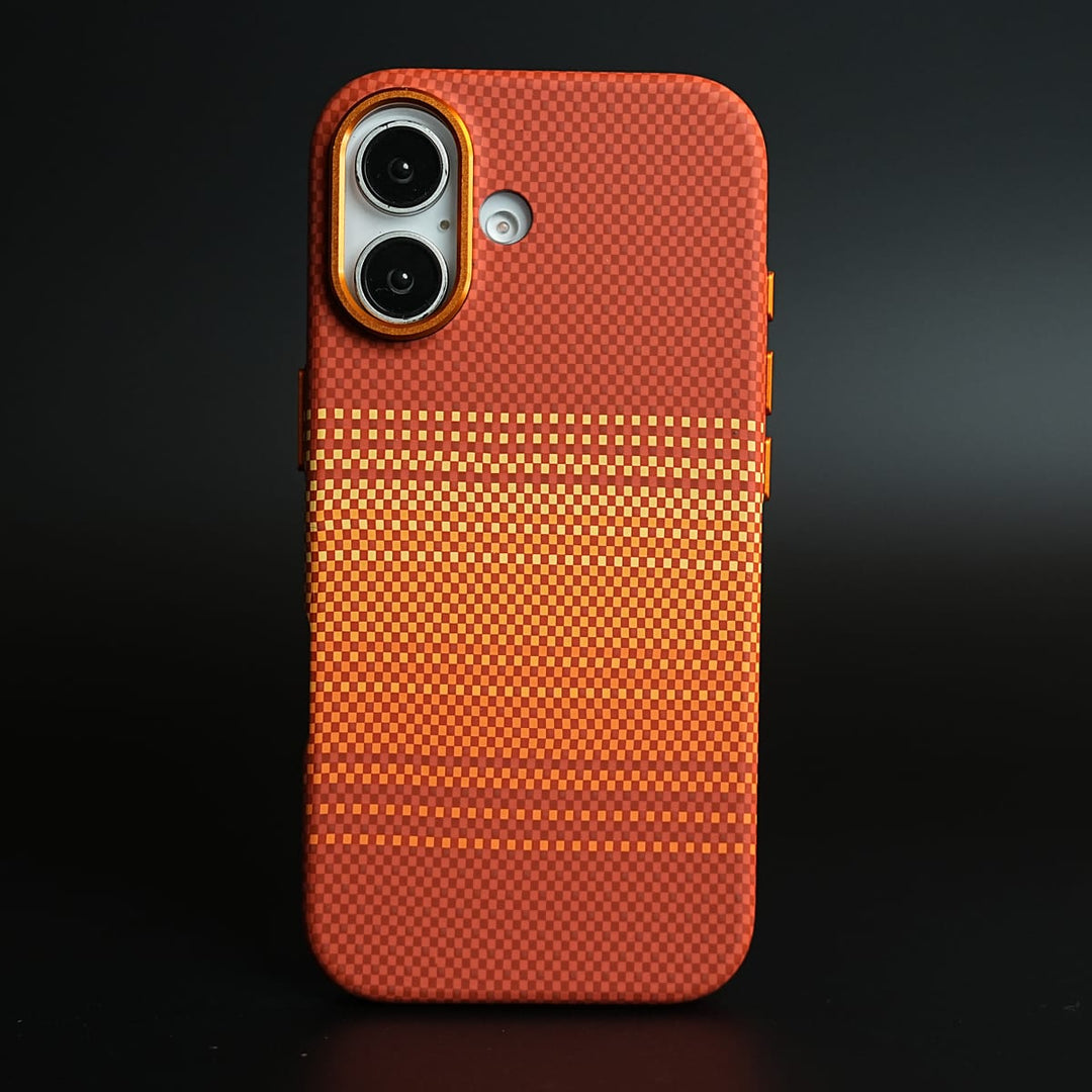 FRATO iPhone 17 Series YellowOrange Armid Designer MagSafe Case for 17 with Metal Camera Protection