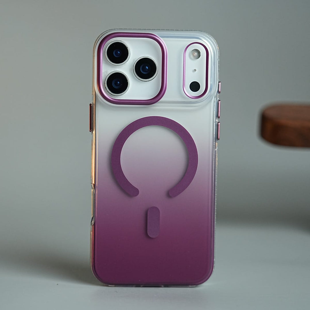 FRATO iPhone 18 Series 18 Pro Max / Burgundy Gradient Magnetic Clear Case for iPhone 18 Series | Slim Protective Cover