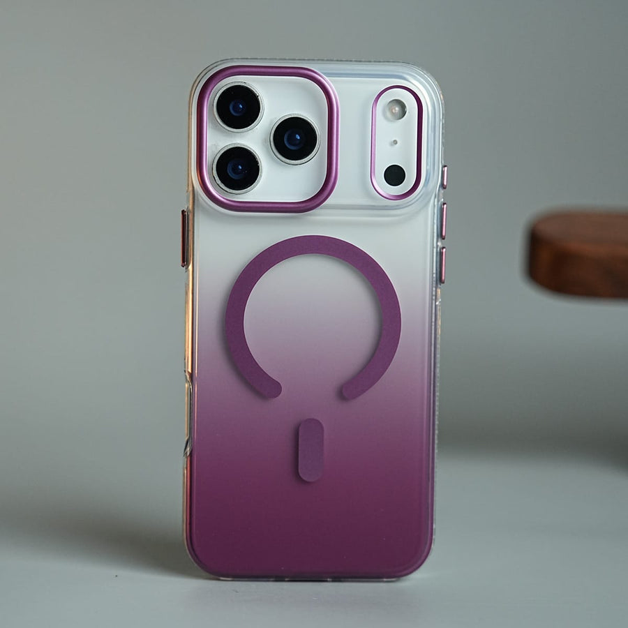 FRATO iPhone 18 Series 18 Pro Max / Burgundy Gradient Magnetic Clear Case for iPhone 18 Series | Slim Protective Cover
