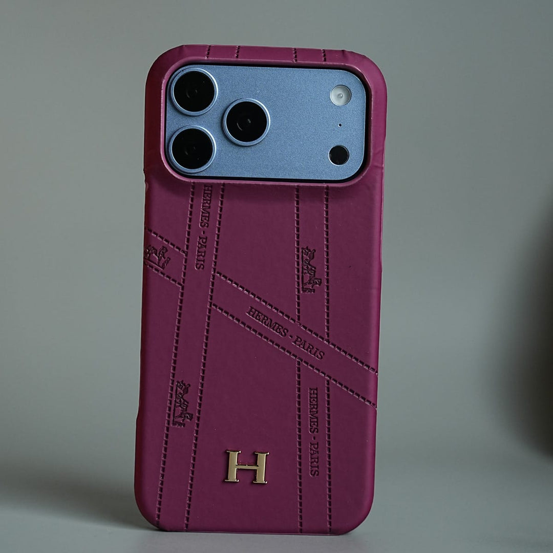 FRATO iPhone 18 Series 18 Pro Max / Burgundy Premium H-Style PU Leather Case for iPhone 18 Series | Luxury Designer-Inspired Protective Cover