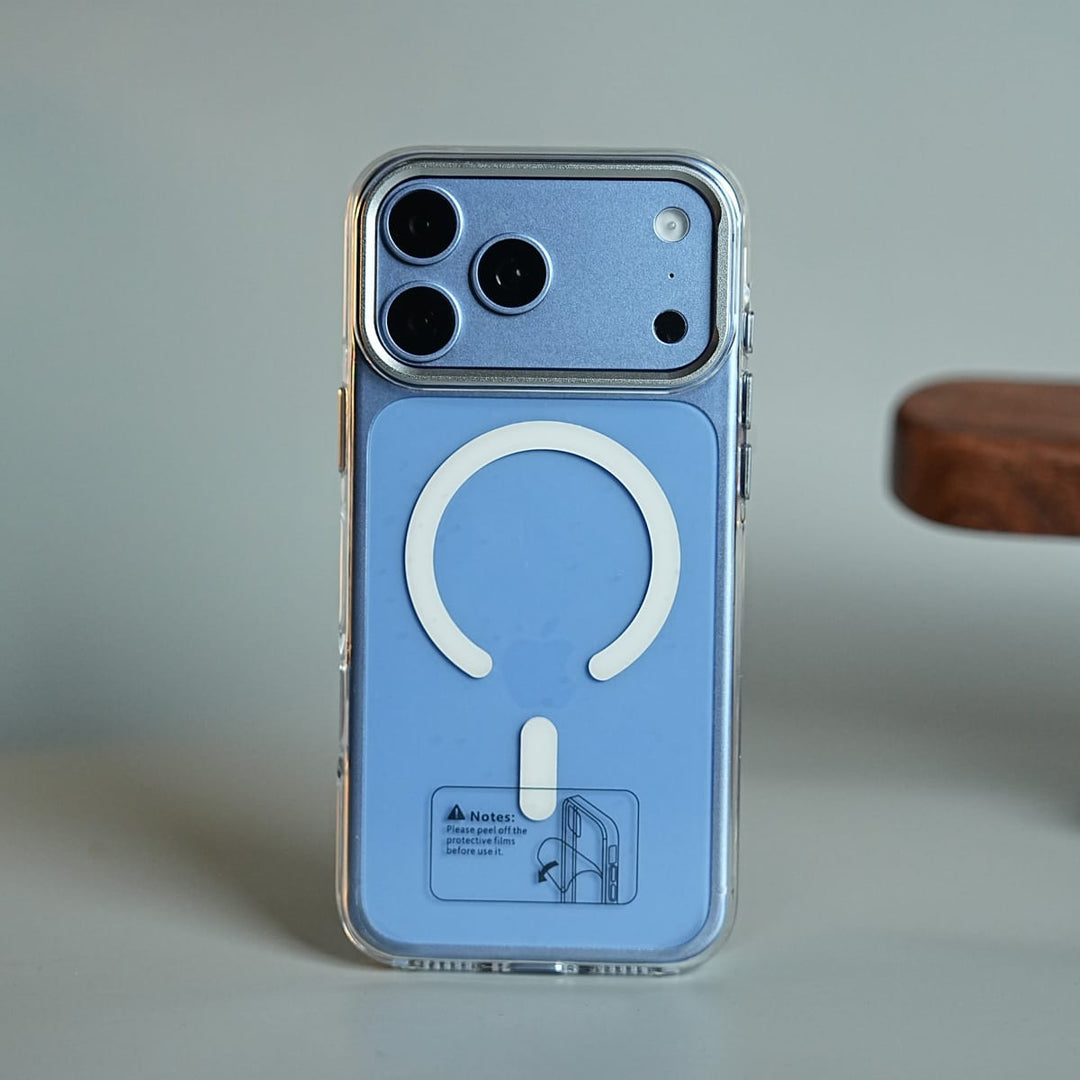 FRATO iPhone 18 Series 18 Pro Max / Clear Tinted Transparent Anti Yellow Magnetic Hard Cristal Case for iPhone 18 Series | Metal Camera Frame