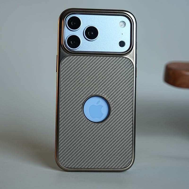 FRATO iPhone 18 Series 18 Pro Max / Gray Carbon Design Logo Cut Case For iPhone 18 Series | Protective Cover