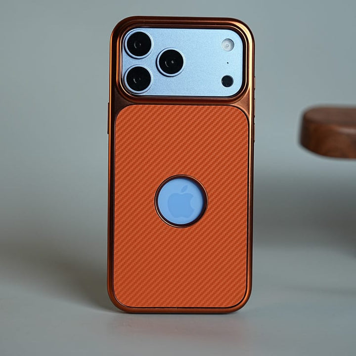 FRATO iPhone 18 Series 18 Pro Max / Orange Carbon Design Logo Cut Case For iPhone 18 Series | Protective Cover