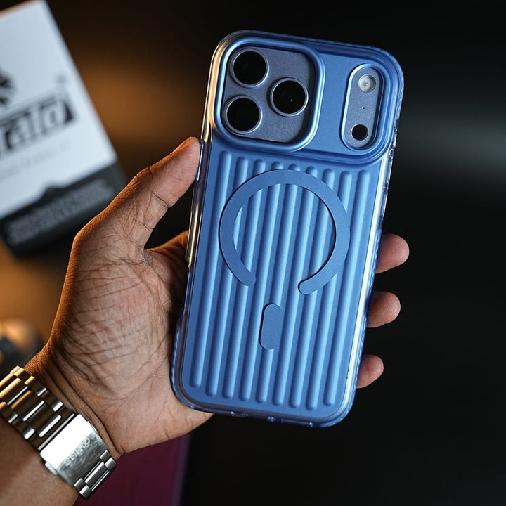 FRATO iPhone 18 Series iPhone 18 Pro / Blue Ribbed Texture MagSafe Compatible Case for iPhone 18 Series | Premium Protective Cover
