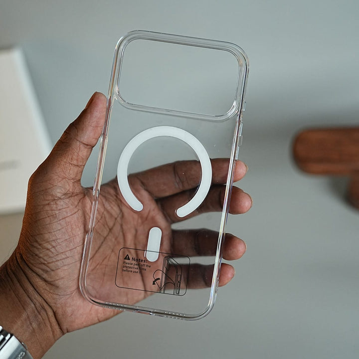 FRATO iPhone 18 Series Tinted Transparent Anti Yellow Magnetic Hard Cristal Case for iPhone 18 Series | Metal Camera Frame
