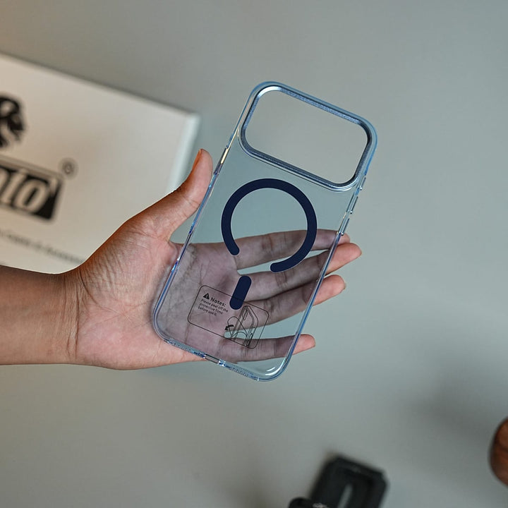 FRATO iPhone 18 Series Tinted Transparent Anti Yellow Magnetic Hard Cristal Case for iPhone 18 Series | Metal Camera Frame