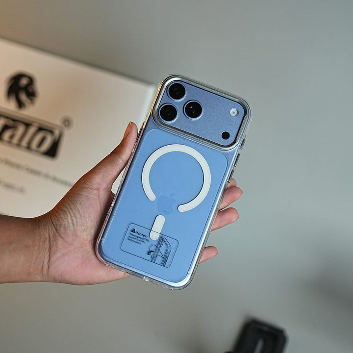 FRATO iPhone 18 Series Tinted Transparent Anti Yellow Magnetic Hard Cristal Case for iPhone 18 Series | Metal Camera Frame
