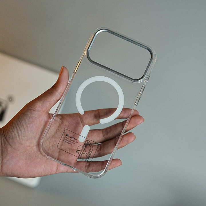 FRATO iPhone 18 Series Tinted Transparent Anti Yellow Magnetic Hard Cristal Case for iPhone 18 Series | Metal Camera Frame
