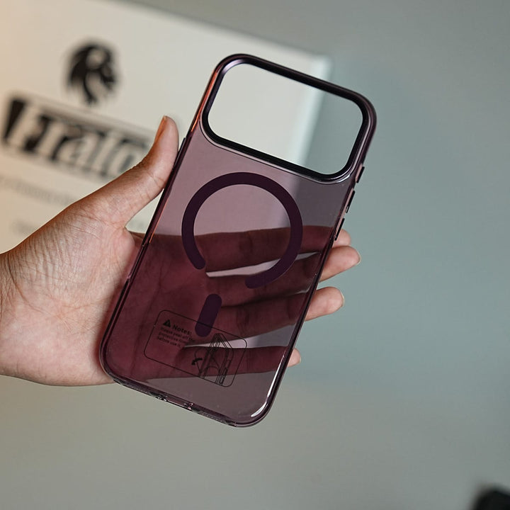 FRATO iPhone 18 Series Tinted Transparent Anti Yellow Magnetic Hard Cristal Case for iPhone 18 Series | Metal Camera Frame