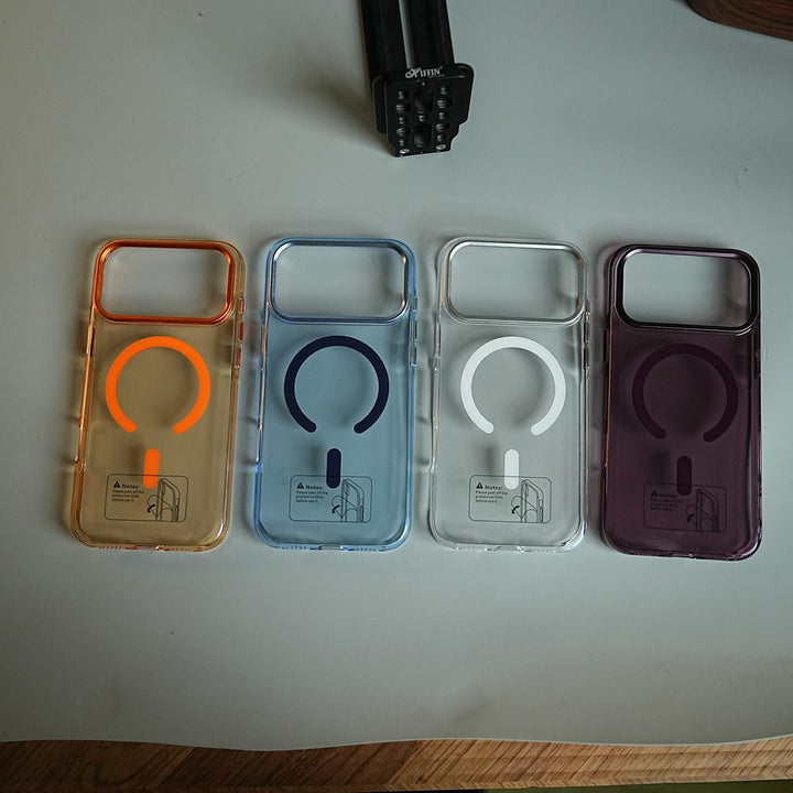 FRATO iPhone 18 Series Tinted Transparent Anti Yellow Magnetic Hard Cristal Case for iPhone 18 Series | Metal Camera Frame