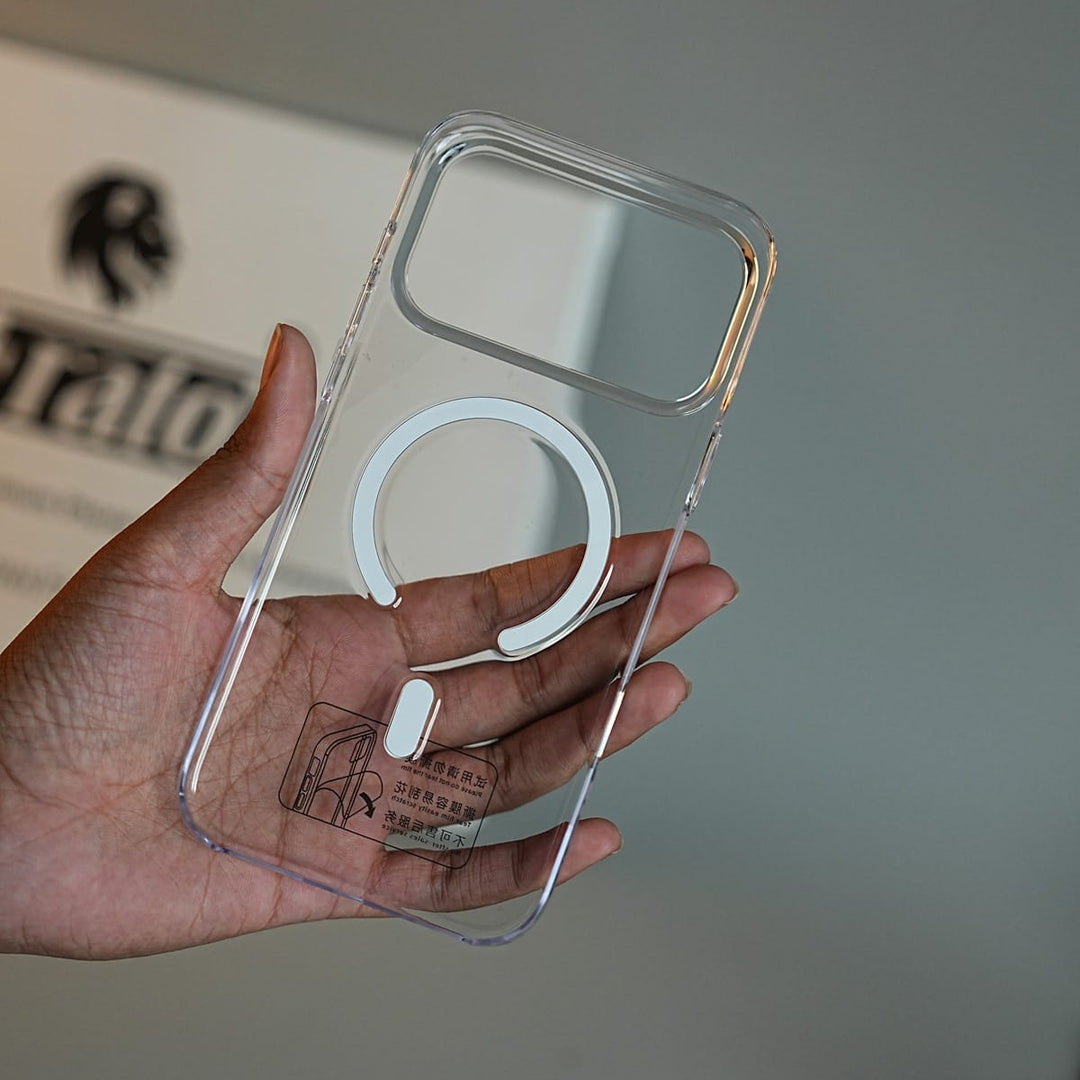 FRATO iPhone 18 Series Tinted Transparent Anti Yellow Magnetic Hard Cristal Case for iPhone 18 Series | Raised Camera Surround
