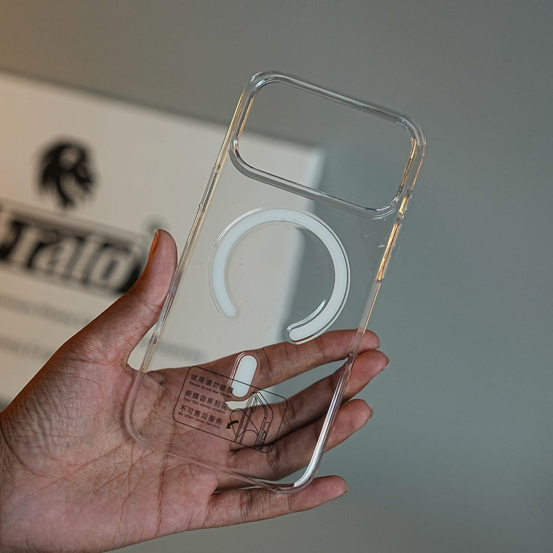 FRATO iPhone 18 Series Tinted Transparent Anti Yellow Magnetic Hard Cristal Case for iPhone 18 Series | Raised Camera Surround