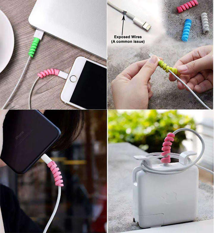 FRATO iPhone Accessories Cable Protector &amp; Microfiber Cleaning Cloth Combo | 6-Piece Accessory Kit