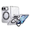 Premium 360° Rotating Ring Stand Case for iPhone Duo | Crystal Clear Cover with Camera Protection & Built-In Front Glass