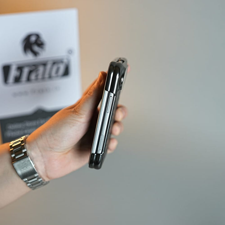 FRATO iPhone Fold Chevron Ribbed Leather-Texture Case for iPhone Duo with Camera Glass &amp; Hinge Protection