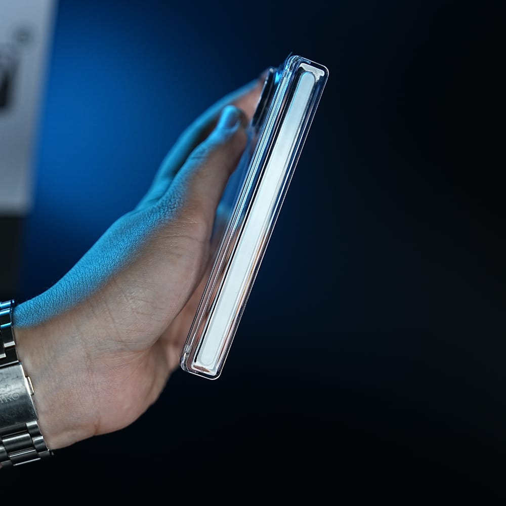 FRATO iPhone Fold CrystalGuard Duo MagSafe Case for iPhone Duo | Clear Back Cover with Hinge &amp; Front Glass Protection