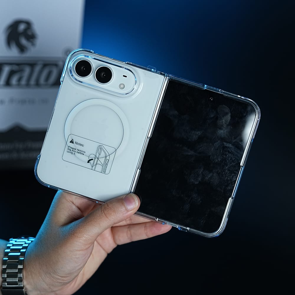 FRATO iPhone Fold CrystalMag Clear Case for iPhone Duo | MagSafe Compatible Transparent Protective Cover