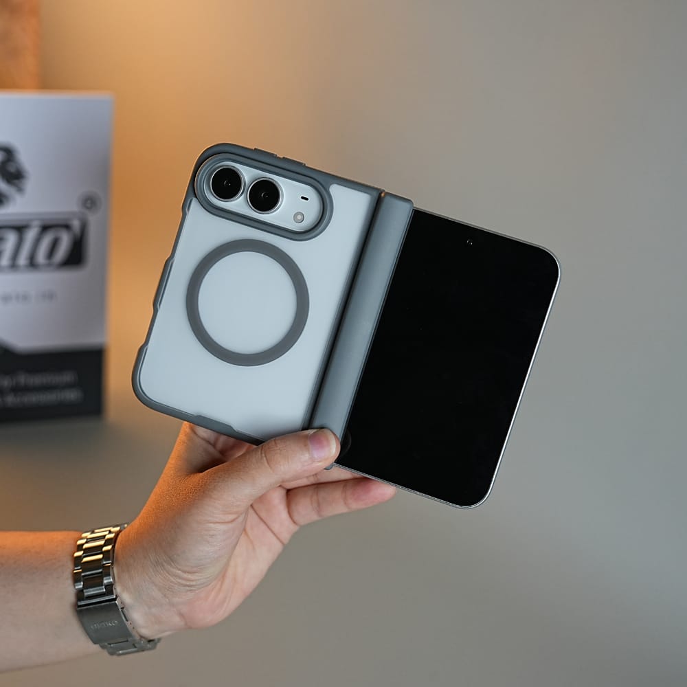 FRATO iPhone Fold FrostMag Shield Back Case for iPhone Duo | MagSafe Compatible with Hinge Protection