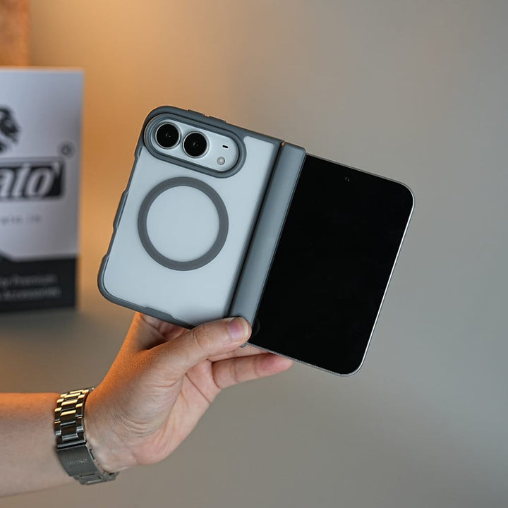 FRATO iPhone Fold FrostMag Shield Back Case for iPhone Duo | MagSafe Compatible with Hinge Protection
