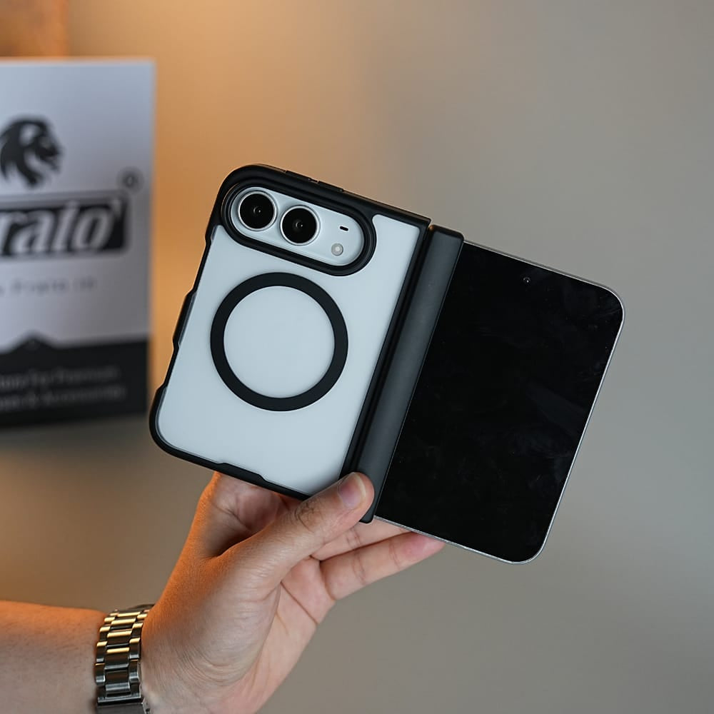FRATO iPhone Fold FrostMag Shield Back Case for iPhone Duo | MagSafe Compatible with Hinge Protection