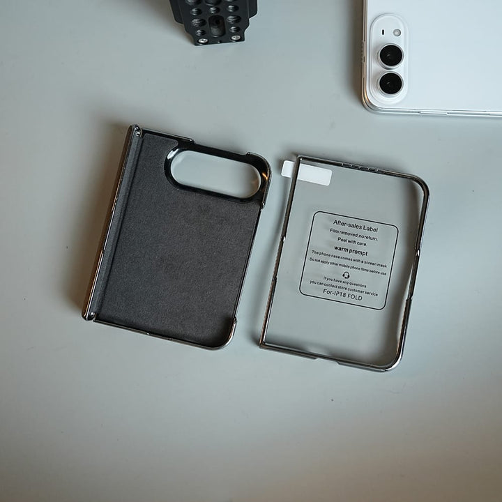 FRATO iPhone Fold Leather Textured Case for iPhone Duo with Front Glass &amp; Hinge Protection