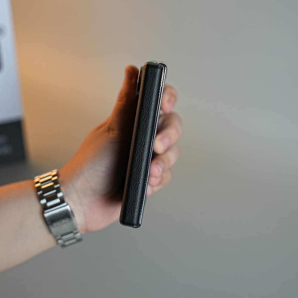 FRATO iPhone Fold Leather Textured Case for iPhone Duo with Front Glass &amp; Hinge Protection