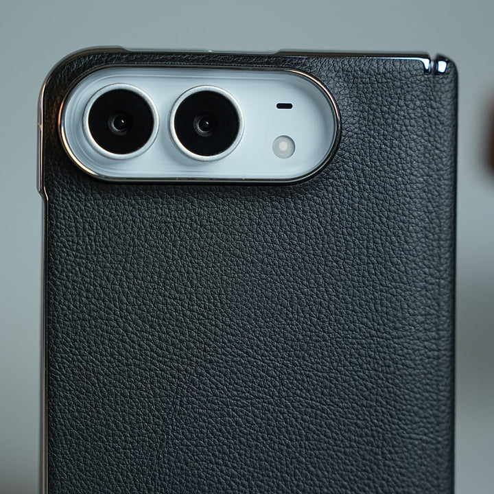 FRATO iPhone Fold Leather Textured Case for iPhone Duo with Front Glass &amp; Hinge Protection