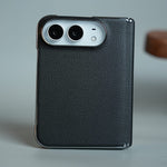 Leather Textured Case for iPhone Duo with Front Glass & Hinge Protection