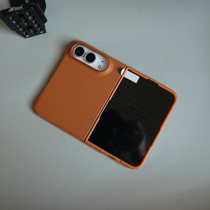 FRATO iPhone Fold LuxeGrain Textured Leather Case for iPhone Duo with Front Glass Protection