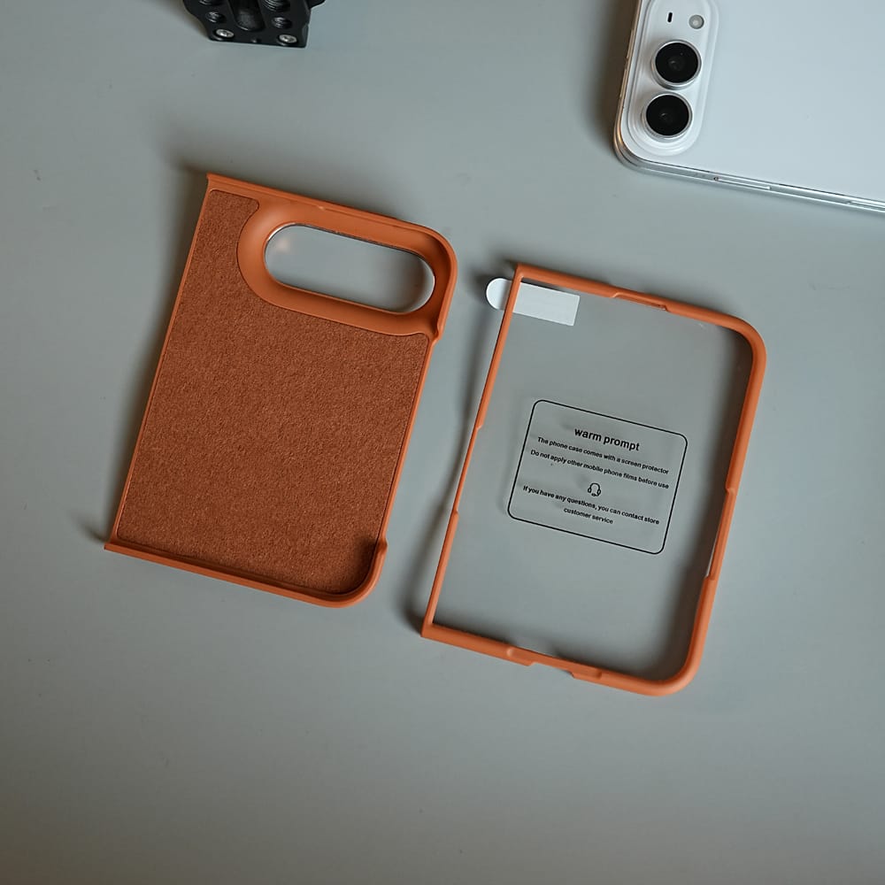 FRATO iPhone Fold LuxeGrain Textured Leather Case for iPhone Duo with Front Glass Protection
