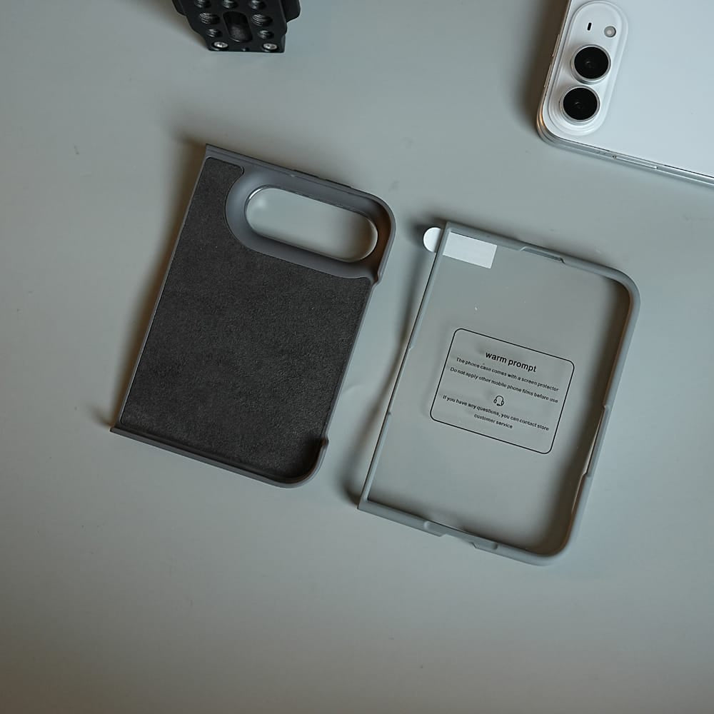 FRATO iPhone Fold LuxeGrain Textured Leather Case for iPhone Duo with Front Glass Protection