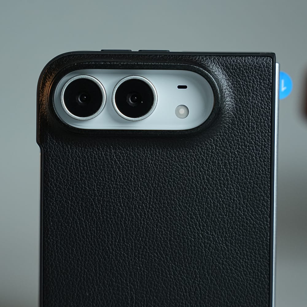 FRATO iPhone Fold LuxeGrain Textured Leather Case for iPhone Duo with Front Glass Protection