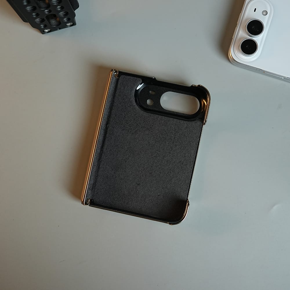 FRATO iPhone Fold Premium Leather Texture MagSafe Case for iPhone Duo with Camera Glass &amp; Hinge Protection