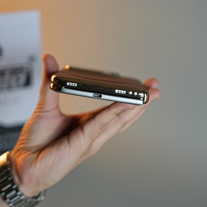FRATO iPhone Fold Premium Leather Texture MagSafe Case for iPhone Duo with Camera Glass &amp; Hinge Protection