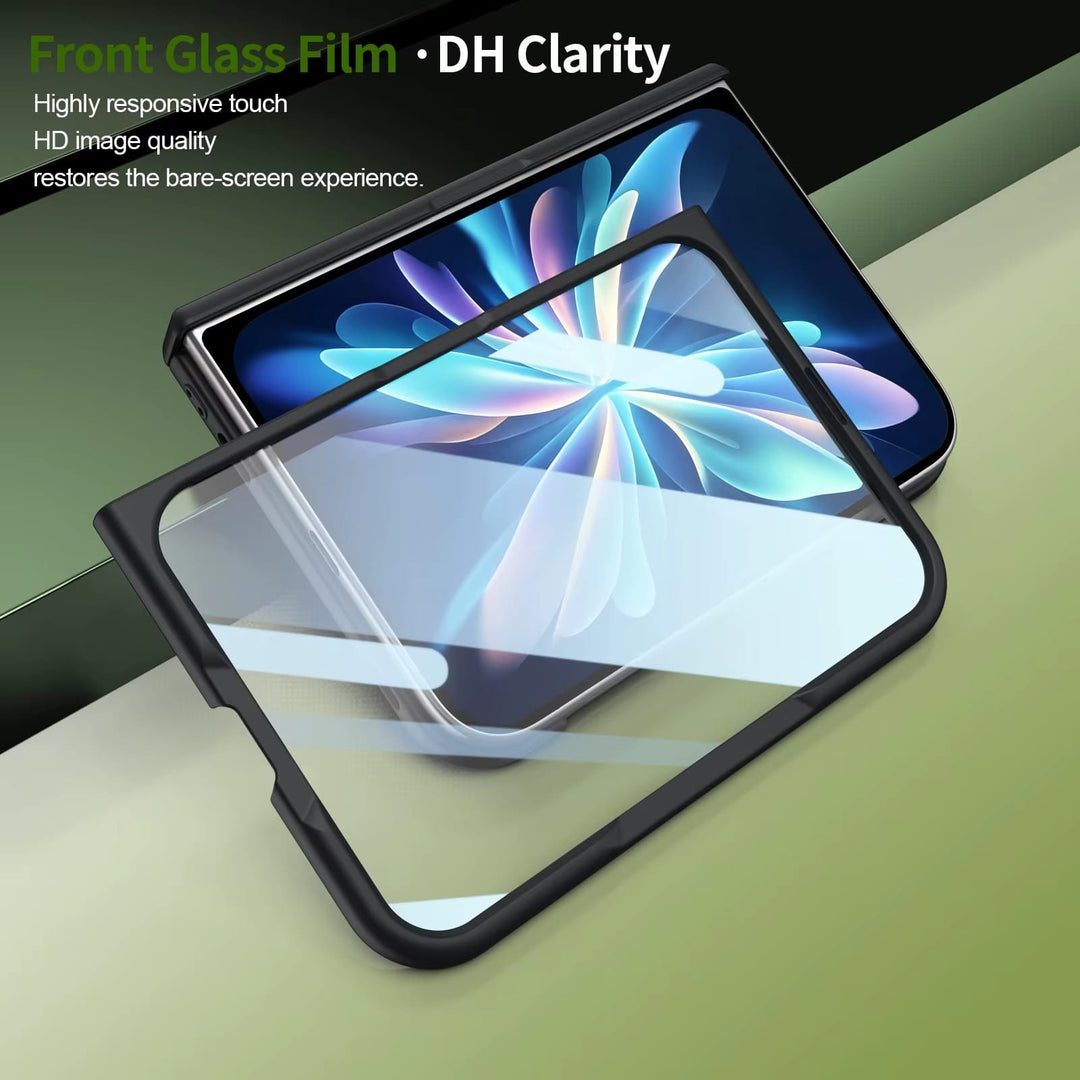 FRATO iPhone Fold Rotating Ring Stand Case for iPhone Duo | Full Hinge Protection &amp; Built-In Front Glass