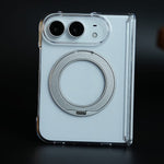 Crystal Clear Case for iPhone Duo | 360° Rotating Metal Stand & Hinge Protection
