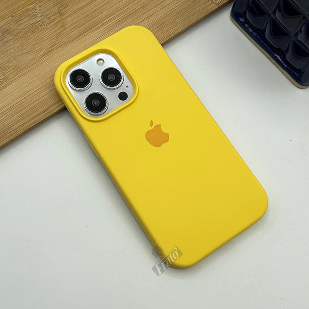 iPhone 15 Series Liquid Silicone Case Cover Yellow – FRATO