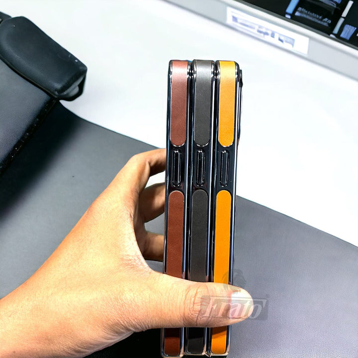 FRATO iPhone Trending iPhone 15 Series  Logo Cut Chrome Plated PU leather Luxry Case Cover