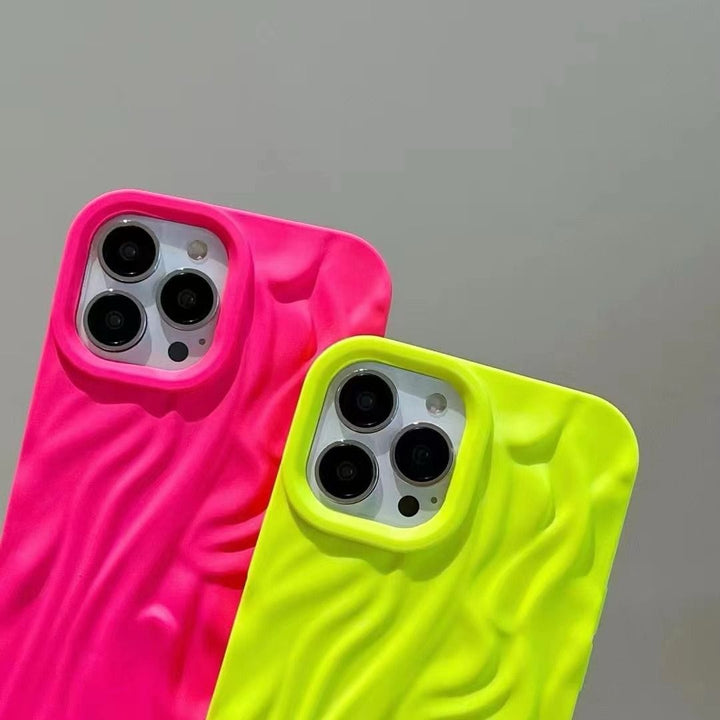 FRATO iPhone Trending iPhone Fluorescent Pleated Wavy Design Case Cover