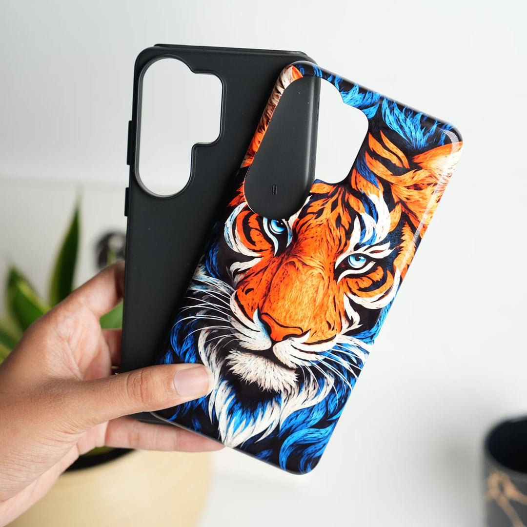 FRATO Leke Dual Layer Samsung Galaxy Ultra Series Tiger Face HD Glossy Double layer Tough Cover