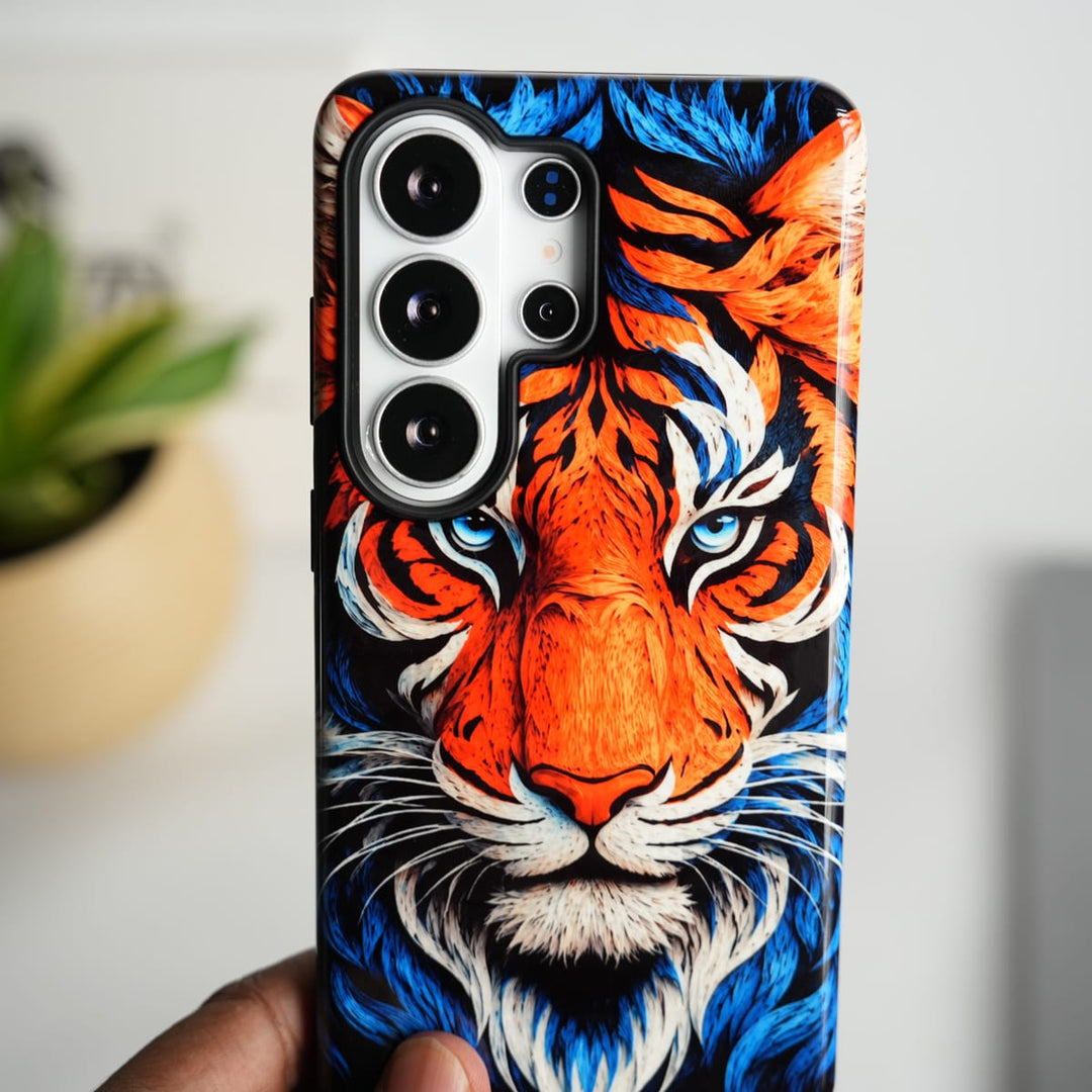FRATO Leke Dual Layer Samsung Galaxy Ultra Series Tiger Face HD Glossy Double layer Tough Cover