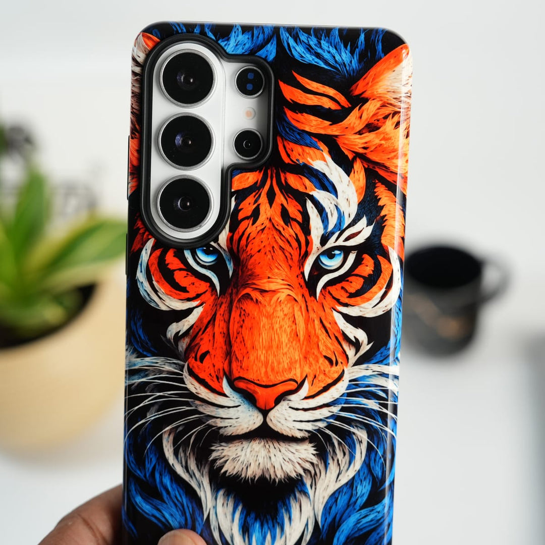 FRATO Leke Dual Layer Samsung Galaxy Ultra Series Tiger Face HD Glossy Double layer Tough Cover