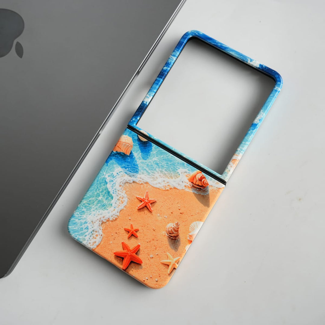 FRATO Leke Dual Layer Samsung Galaxy Z Flip Series Ocean Breeze HD Glossy Double layer Tough Cover