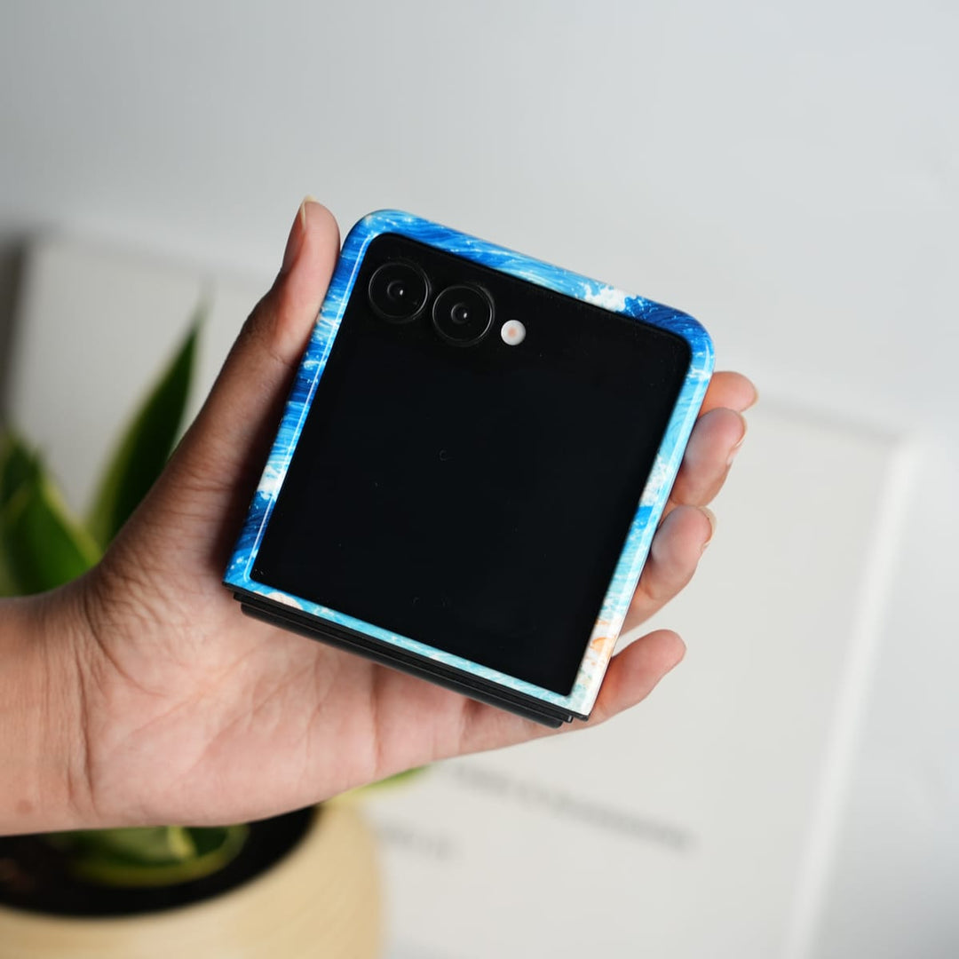 FRATO Leke Dual Layer Samsung Galaxy Z Flip Series Ocean Breeze HD Glossy Double layer Tough Cover