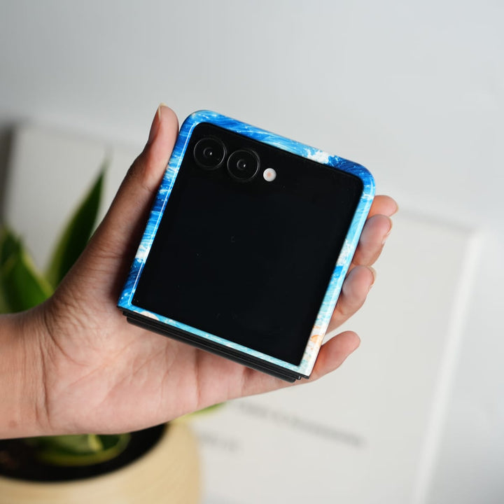FRATO Leke Dual Layer Samsung Galaxy Z Flip Series Ocean Breeze HD Glossy Double layer Tough Cover
