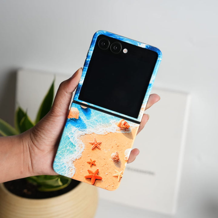 FRATO Leke Dual Layer Samsung Galaxy Z Flip Series Ocean Breeze HD Glossy Double layer Tough Cover