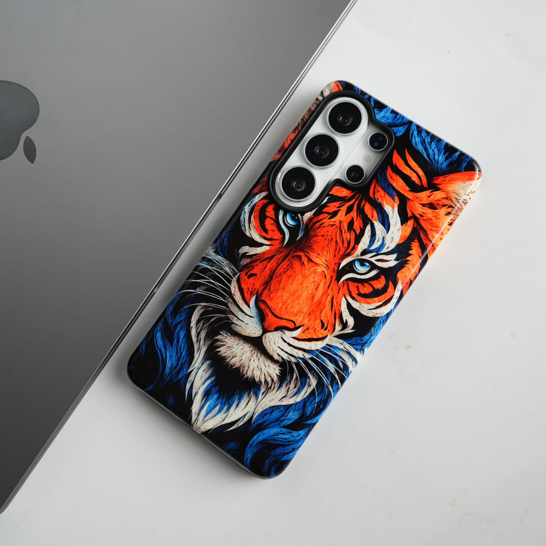 FRATO Leke Dual Layer Samsung S23 Ultra Galaxy Ultra Series Tiger Face HD Glossy Double layer Tough Cover
