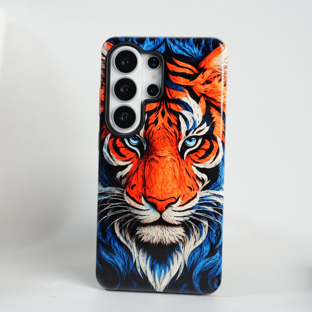 FRATO Leke Dual Layer Samsung S24 Ultra Galaxy Ultra Series Tiger Face HD Glossy Double layer Tough Cover
