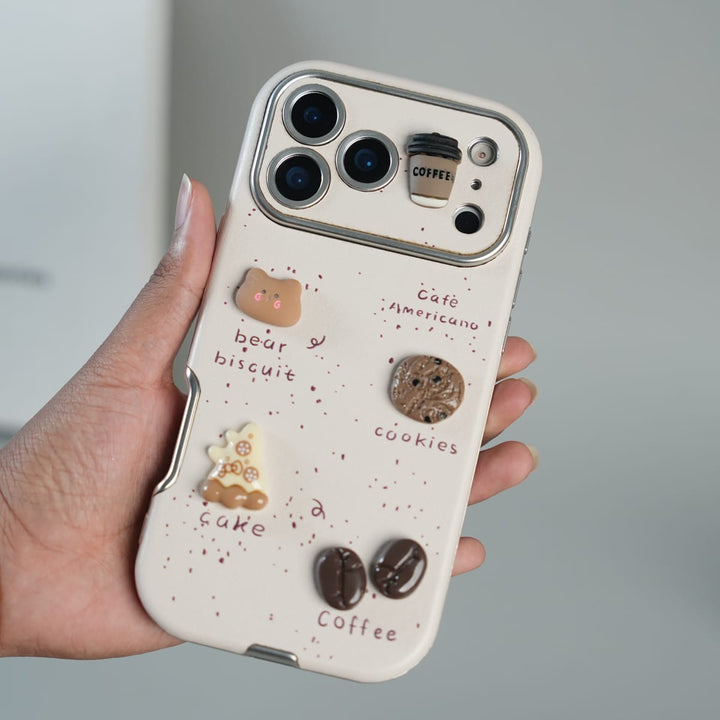 FRATO luxury Case 15 Pro Max iPhone Series Premium Cute Café 3D Charm Protective Case